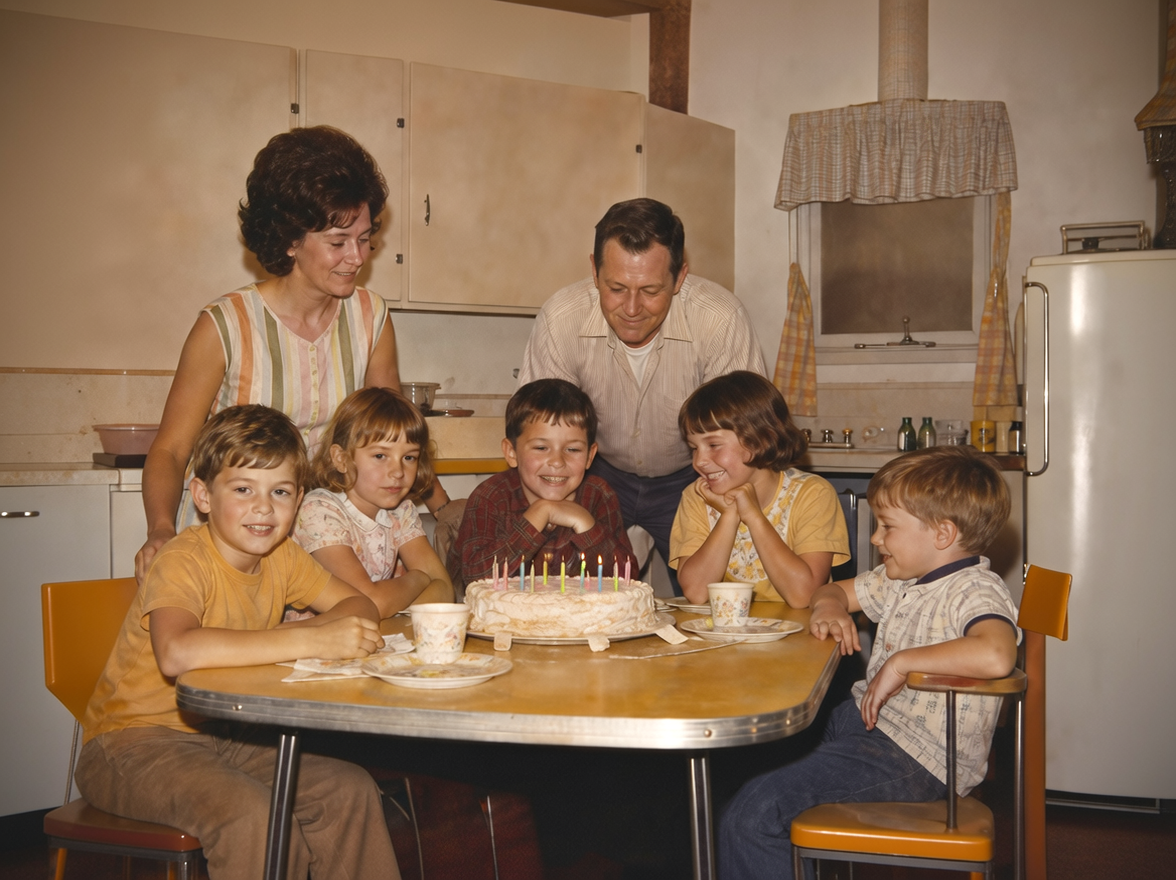 Torn family photo restored after scanning after